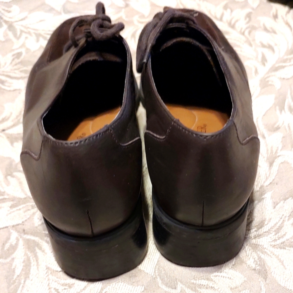🐿️🍂🐿️Fab Vintage 90s Chocolate Brown Genuine Leather Suede Oxfords - 7.5M - Picture 7 of 10